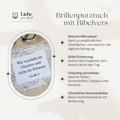 Reinigungstuch für Brillen – Historisches Schriftbild