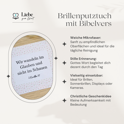 Reinigungstuch für Brillen – Rosenmuster