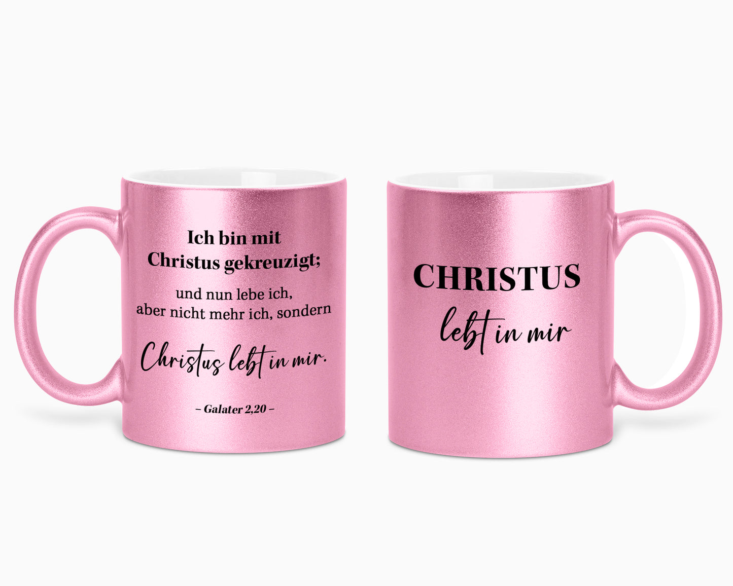 Christus lebt in mir - Glitzertasse