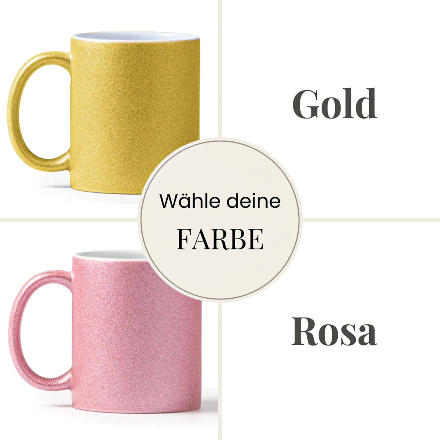 Gerechtigkeit - Glitzertasse