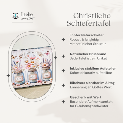 Diese drei bleiben, Glaube, Hoffnung, Liebe - Groß (20x30cm)