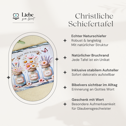 Diese drei bleiben, Glaube, Hoffnung, Liebe - Klein (10x15 cm)