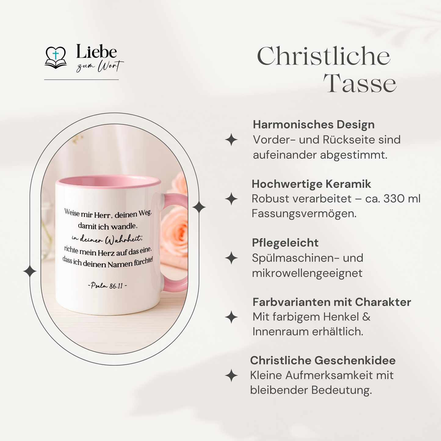 Tasse mit Bibelvers - Psalm 86,11