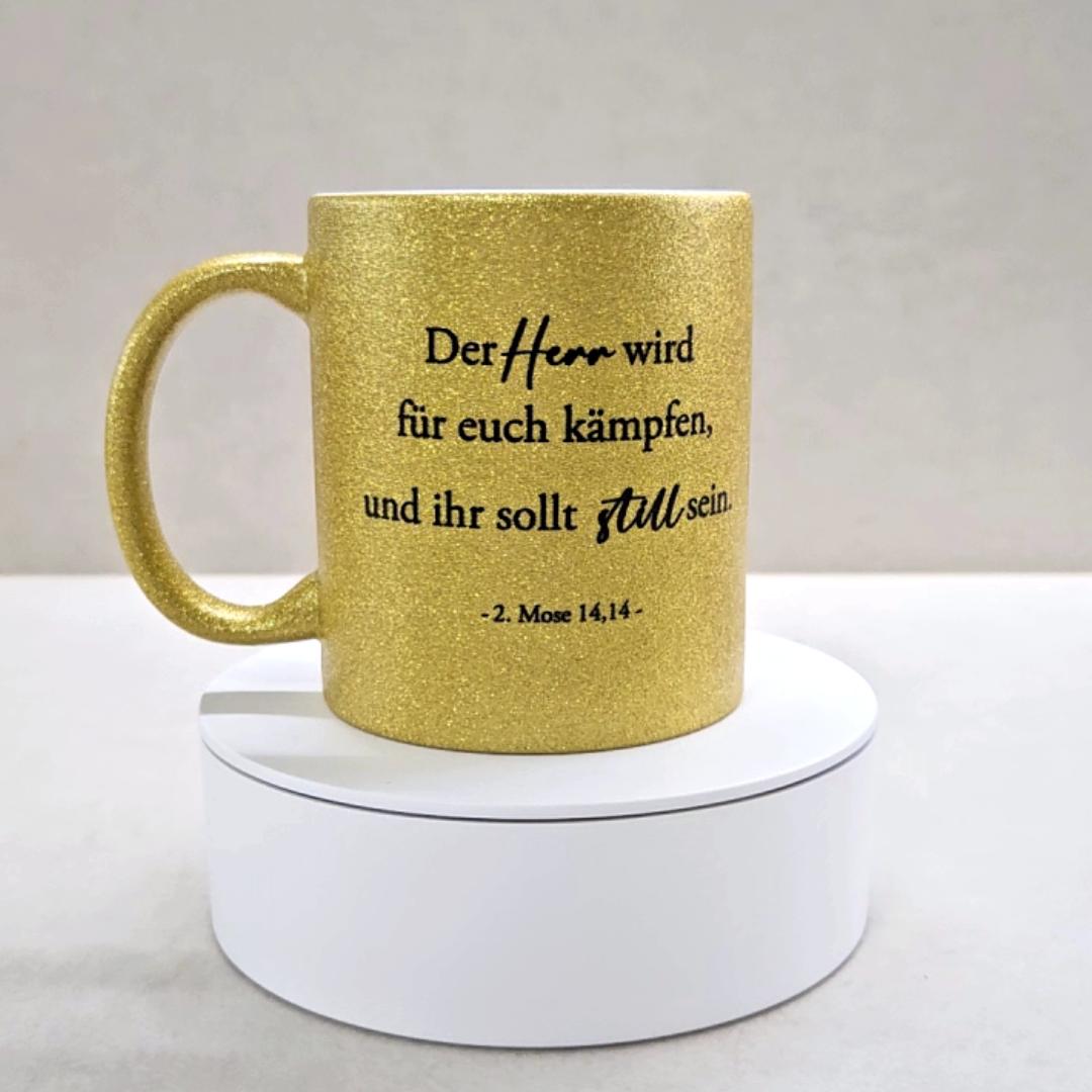 Gerechtigkeit - Glitzertasse