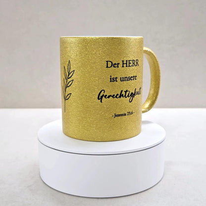 Gerechtigkeit - Glitzertasse