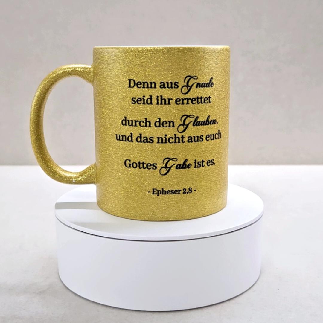 Aus Gnade - Glitzertasse