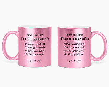 Teuer erkauft - Glitzertasse
