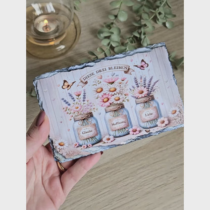 Diese drei bleiben, Glaube, Hoffnung, Liebe - Klein (10x15 cm)